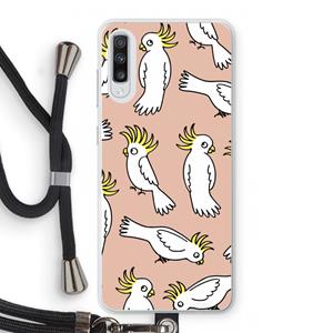 CaseCompany Papegaai: Samsung Galaxy A70 Transparant Hoesje met koord