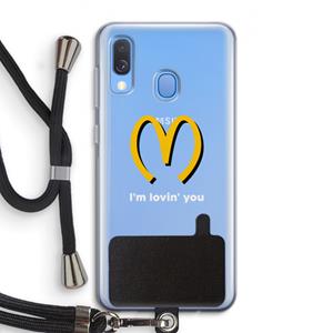 CaseCompany I'm lovin' you: Samsung Galaxy A40 Transparant Hoesje met koord