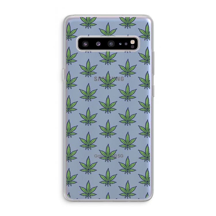 CaseCompany Weed: Samsung Galaxy S10 5G Transparant Hoesje