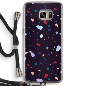 CaseCompany Dark Rounded Terrazzo: Samsung Galaxy S7 Edge Transparant Hoesje met koord