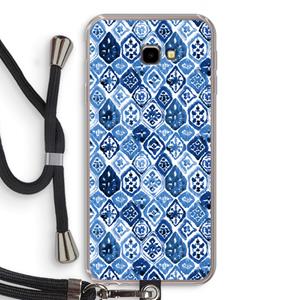 CaseCompany Blauw motief: Samsung Galaxy J4 Plus Transparant Hoesje met koord