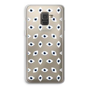 CaseCompany Eyes pattern: Samsung Galaxy A8 (2018) Transparant Hoesje