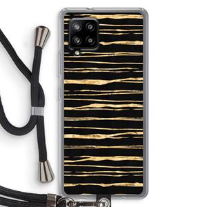 CaseCompany Gouden strepen: Samsung Galaxy A42 5G Transparant Hoesje met koord