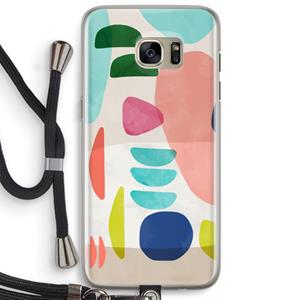 CaseCompany Bold Rounded Shapes: Samsung Galaxy S7 Edge Transparant Hoesje met koord