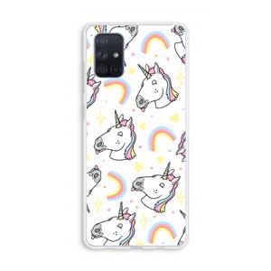 CaseCompany Rainbow Unicorn: Galaxy A71 Transparant Hoesje