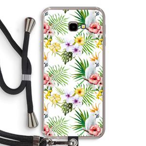 CaseCompany Gele kuif: Samsung Galaxy J4 Plus Transparant Hoesje met koord
