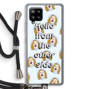 CaseCompany Hello: Samsung Galaxy A42 5G Transparant Hoesje met koord