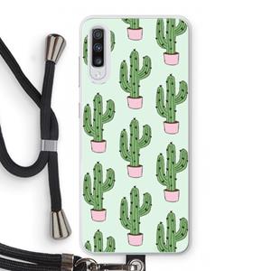 CaseCompany Cactus Lover: Samsung Galaxy A70 Transparant Hoesje met koord