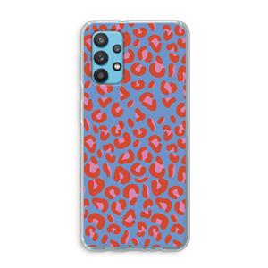 CaseCompany Leopard blue: Samsung Galaxy A32 4G Transparant Hoesje