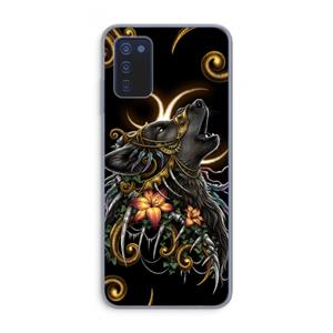 CaseCompany Huilende Wolf: Samsung Galaxy A03s Transparant Hoesje