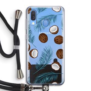 CaseCompany Kokosnoot roze: Samsung Galaxy A40 Transparant Hoesje met koord