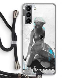 CaseCompany I will not feel a thing: Samsung Galaxy S21 Transparant Hoesje met koord
