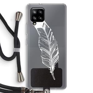 CaseCompany Pluim: Samsung Galaxy A42 5G Transparant Hoesje met koord