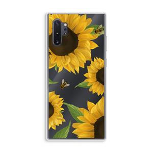 CaseCompany Sunflower and bees: Samsung Galaxy Note 10 Plus Transparant Hoesje