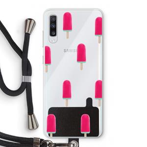CaseCompany Waterijsje: Samsung Galaxy A70 Transparant Hoesje met koord