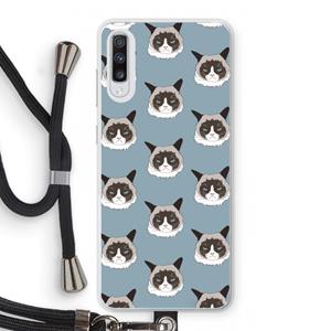 CaseCompany It's a Purrr Case: Samsung Galaxy A70 Transparant Hoesje met koord