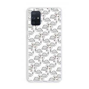 CaseCompany Zwanen: Galaxy A71 Transparant Hoesje