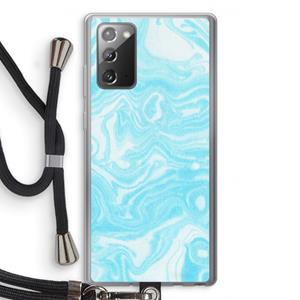 CaseCompany Waterverf blauw: Samsung Galaxy Note 20 / Note 20 5G Transparant Hoesje met koord