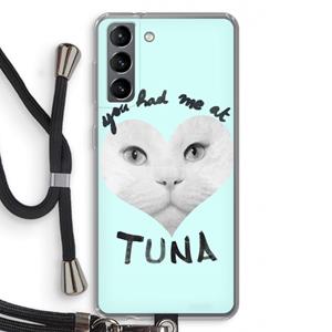 CaseCompany You had me at tuna: Samsung Galaxy S21 Transparant Hoesje met koord