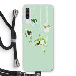 CaseCompany Hang In There: Samsung Galaxy A70 Transparant Hoesje met koord