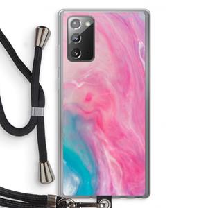 CaseCompany Roze explosie: Samsung Galaxy Note 20 / Note 20 5G Transparant Hoesje met koord