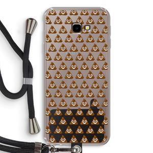 CaseCompany Poop emoji: Samsung Galaxy J4 Plus Transparant Hoesje met koord