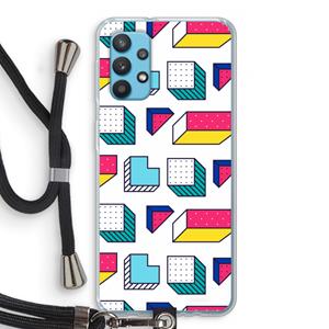 CaseCompany 8-bit N°7: Samsung Galaxy A32 4G Transparant Hoesje met koord
