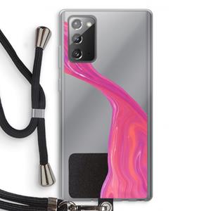 CaseCompany Paarse stroom: Samsung Galaxy Note 20 / Note 20 5G Transparant Hoesje met koord