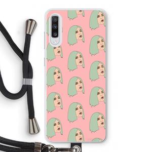 CaseCompany King Kylie: Samsung Galaxy A70 Transparant Hoesje met koord