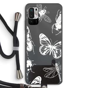 CaseCompany Tiny Bugs: Xiaomi Redmi Note 10 5G Transparant Hoesje met koord