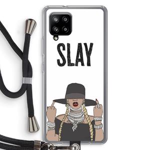 CaseCompany Slay All Day: Samsung Galaxy A42 5G Transparant Hoesje met koord