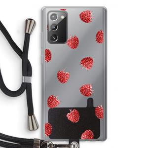 CaseCompany Framboosjes: Samsung Galaxy Note 20 / Note 20 5G Transparant Hoesje met koord