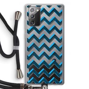 CaseCompany Onderbroken lijn: Samsung Galaxy Note 20 / Note 20 5G Transparant Hoesje met koord