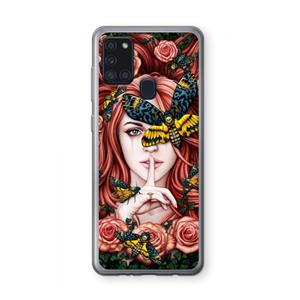 CaseCompany Lady Moth: Samsung Galaxy A21s Transparant Hoesje