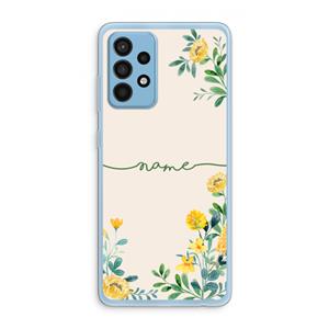 CaseCompany Gele bloemen: Samsung Galaxy A52 Transparant Hoesje