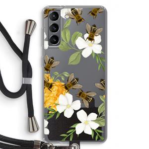 CaseCompany No flowers without bees: Samsung Galaxy S21 Transparant Hoesje met koord