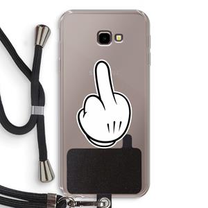 CaseCompany Middle finger black: Samsung Galaxy J4 Plus Transparant Hoesje met koord
