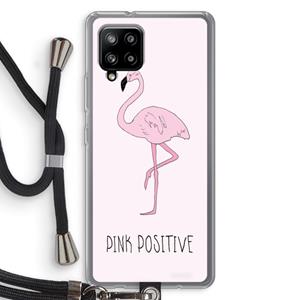 CaseCompany Pink positive: Samsung Galaxy A42 5G Transparant Hoesje met koord