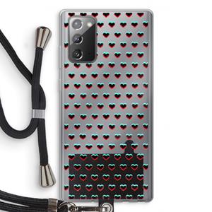 CaseCompany Hartjes: Samsung Galaxy Note 20 / Note 20 5G Transparant Hoesje met koord