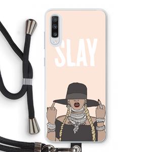 CaseCompany Slay All Day: Samsung Galaxy A70 Transparant Hoesje met koord