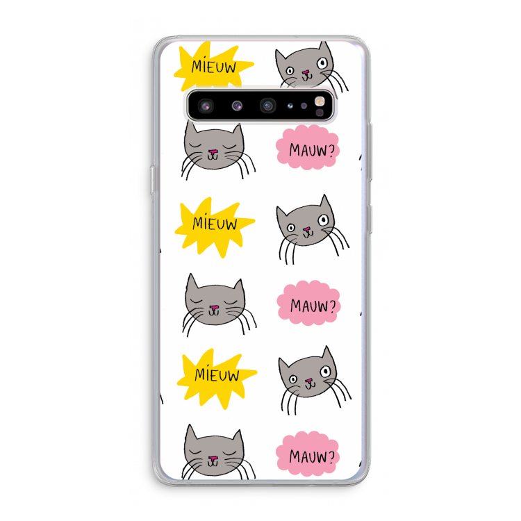 CaseCompany Meow: Samsung Galaxy S10 5G Transparant Hoesje
