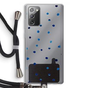 CaseCompany Blauwe stippen: Samsung Galaxy Note 20 / Note 20 5G Transparant Hoesje met koord
