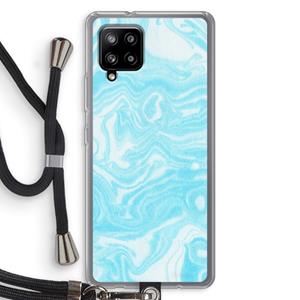 CaseCompany Waterverf blauw: Samsung Galaxy A42 5G Transparant Hoesje met koord