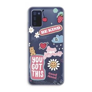 CaseCompany Positivity: Samsung Galaxy A03s Transparant Hoesje