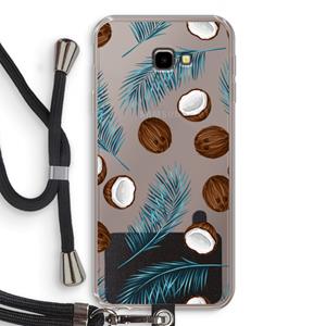 CaseCompany Kokosnoot roze: Samsung Galaxy J4 Plus Transparant Hoesje met koord