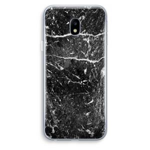 CaseCompany Zwart marmer: Samsung Galaxy J3 (2017) Transparant Hoesje