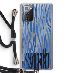 CaseCompany Blauwe nerven: Samsung Galaxy Note 20 / Note 20 5G Transparant Hoesje met koord