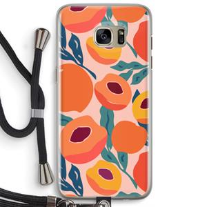 CaseCompany Perzik: Samsung Galaxy S7 Edge Transparant Hoesje met koord
