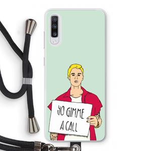 CaseCompany Gimme a call: Samsung Galaxy A70 Transparant Hoesje met koord