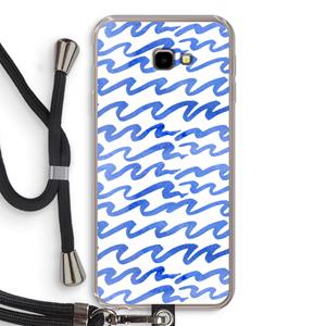 CaseCompany Blauwe golven: Samsung Galaxy J4 Plus Transparant Hoesje met koord